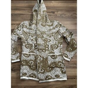 One In A Million Men's Cardigan Full Zip Sweater (T1919)  Tan‎ / White Long XL